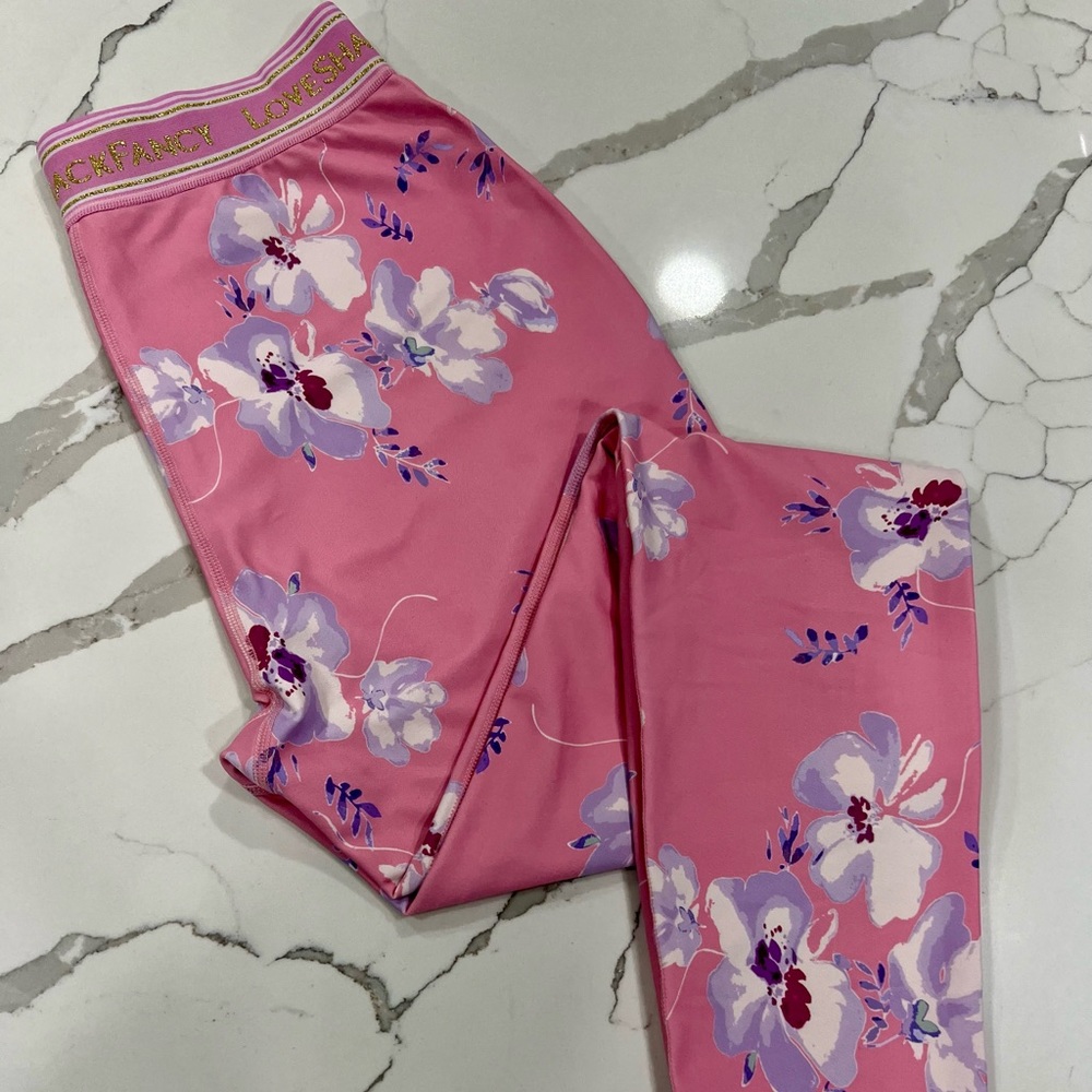 Love Shack Fancy Luvette Leggings in color Baby Pink Clouds Size L